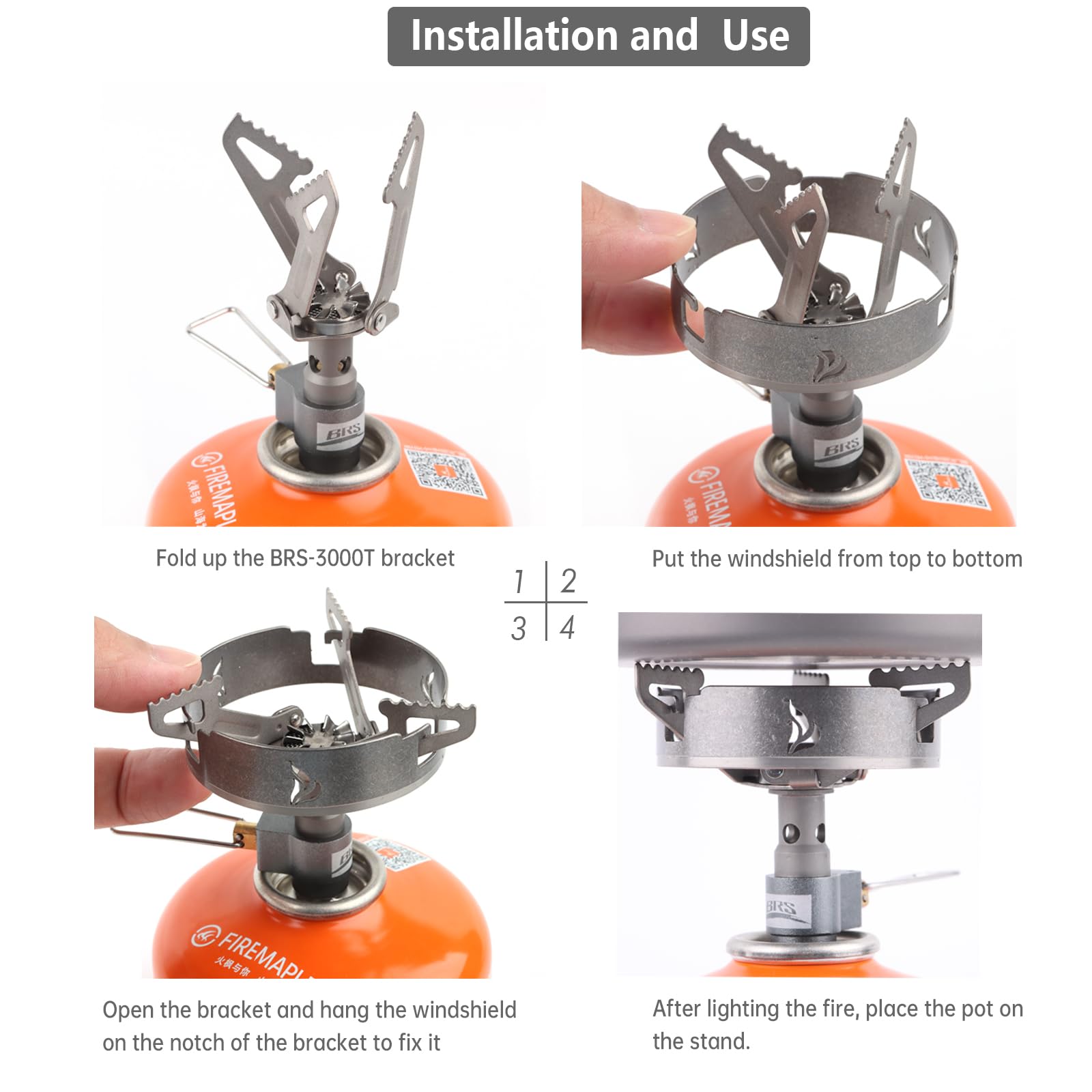 Titanium Camp Stove Windscreen for BRS-3000T Stove/ST-310